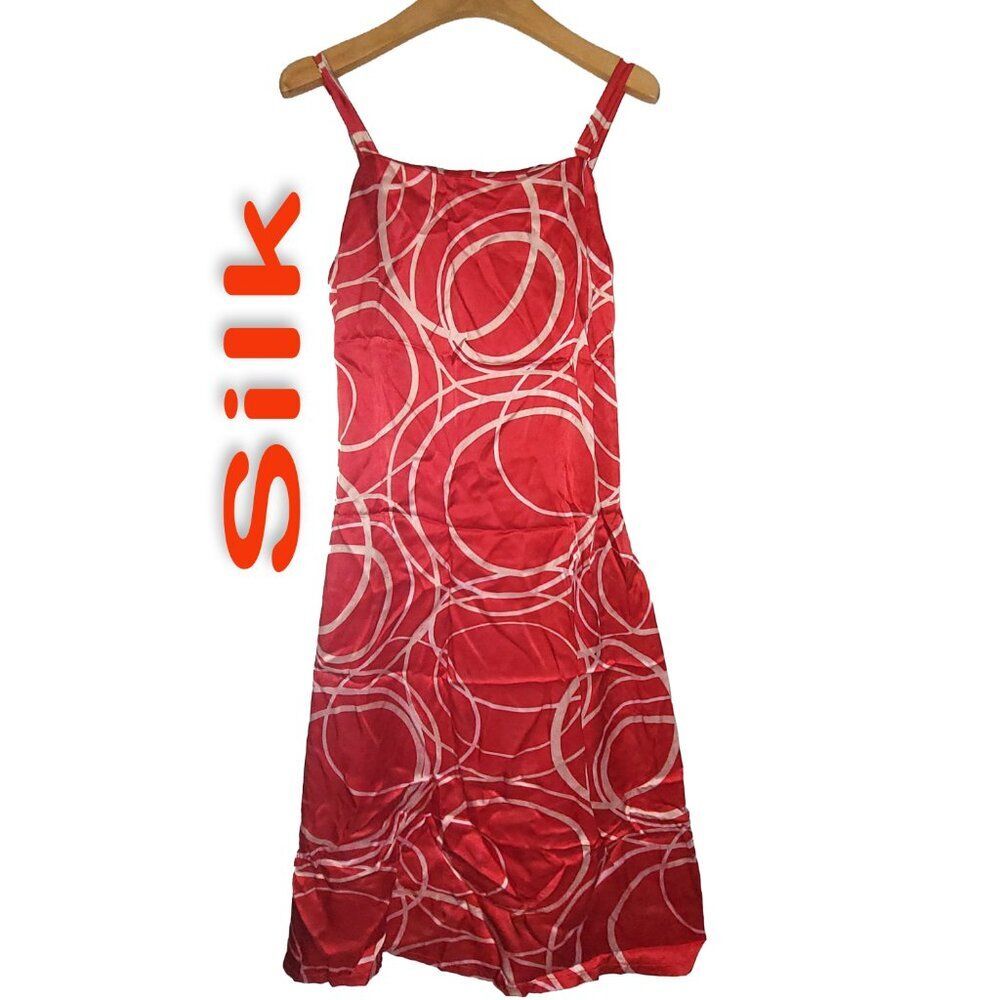 Women's 100% Silk Size XS Sleeveless Spaghetti Strap Slip Dress SDK398
